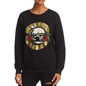 Daydreamer Guns N Roses Sweatshirt Crew Neck Graphic Print Cozy Oversized, Black